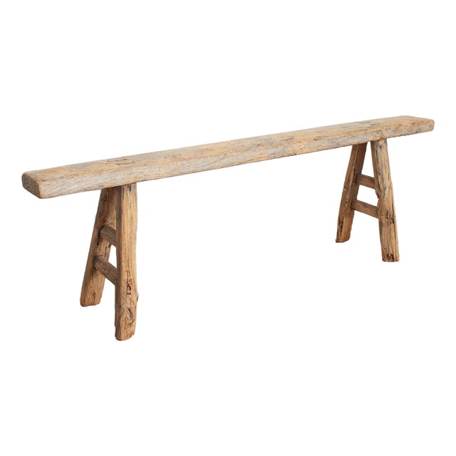 Antique Rustic Wooden Hallway Pig Bench For Sale