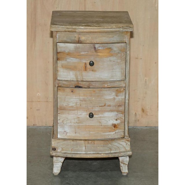 Lovely vintage Swedish Style reclaimed wood Loaf side table with drawers Ideally suited as a nightstand or bed side table,...