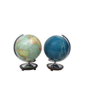 Terrestrial and Celestial Globes from Columbus, 1950s, Set of 2 For Sale