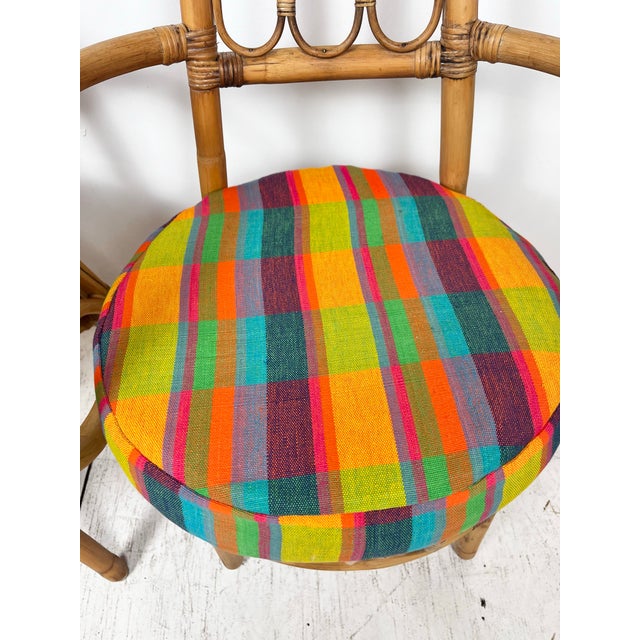 Vintage Tall Back Rattan Arm Chairs- A Pair For Sale - Image 11 of 12