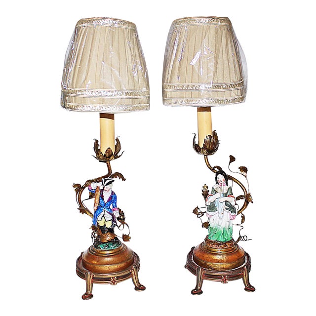 1910s French Figural Table Lamps - a Pair For Sale