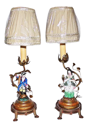 1910s French Figural Table Lamps - a Pair