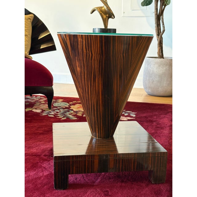 1930s Vintage Art Deco Pair of Macassar Wood Side Tables For Sale In New York - Image 6 of 6