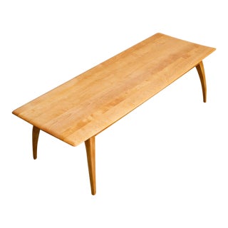 1960s Mid Century Modern Coffee Table Heywood Wakefield Surfboard Wood Birch Maple Mid-Century Modern For Sale