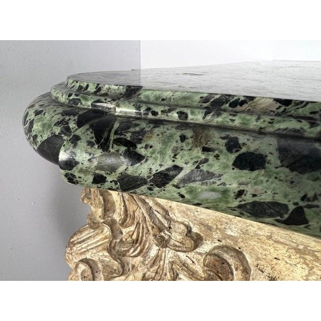 French Carved Louis XV Style Console With Marble Top For Sale In Los Angeles - Image 6 of 16