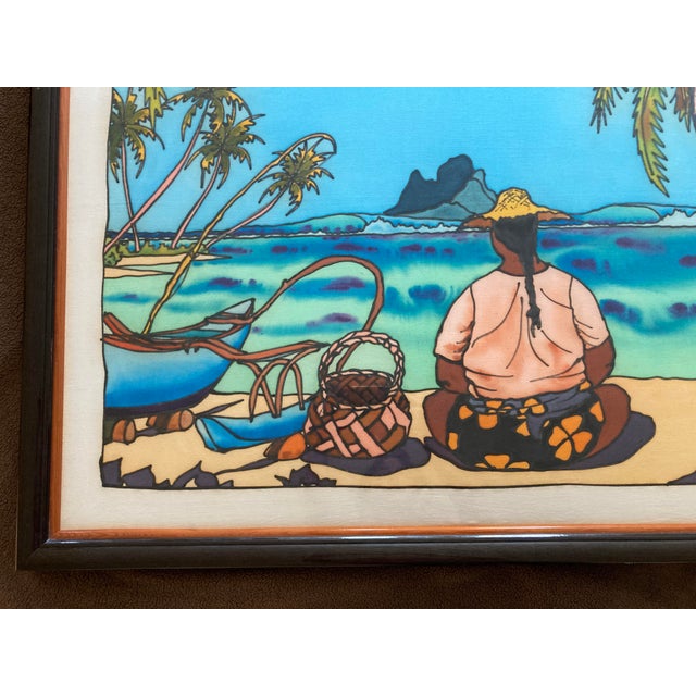 Figurative 1991 French Polynesian Figurative Watercolor Paintings by Emmanuel Masson, Framed - Set of 2 For Sale - Image 3 of 8