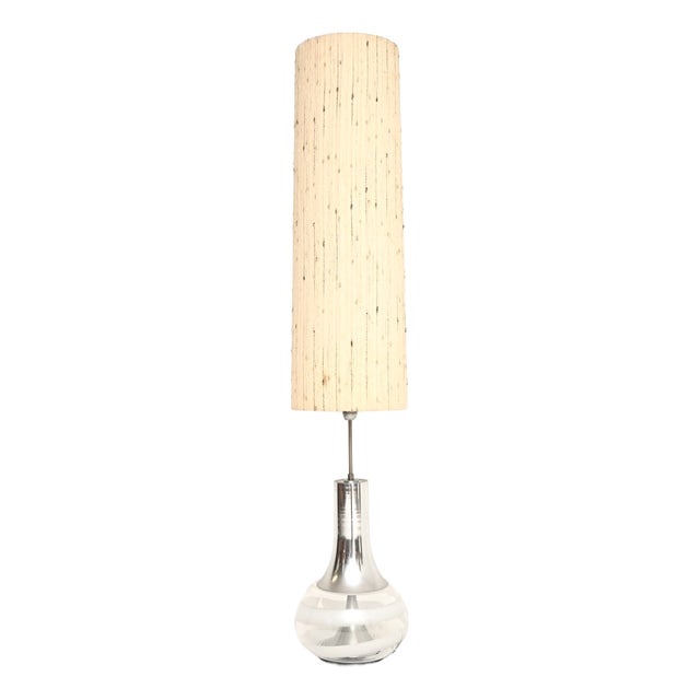 Vintage Glass and Chrome Lamp from Doria Leuchten, Germany, 1960s For Sale