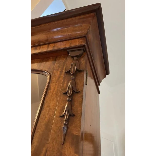 Large Victorian Figured Mahogany Breakfront Bookcase, 1860s For Sale - Image 9 of 11