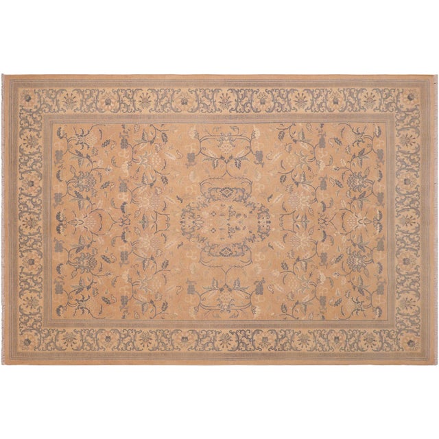 Boho Chic Rose/Tan Wool Rug - 6'3'' X 8'11'' For Sale - Image 9 of 10