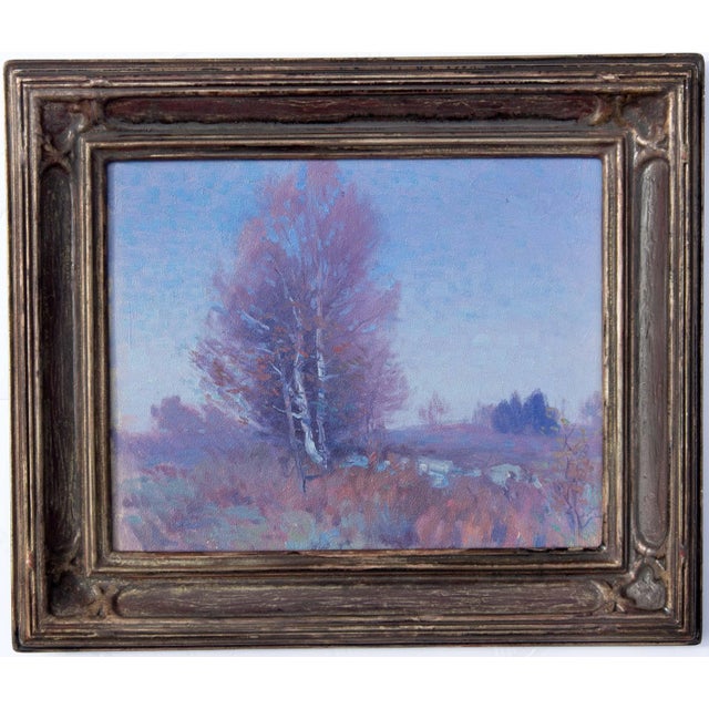 American Landscape at Twilight by American Artist George Renouard Dated 1916 For Sale - Image 3 of 3