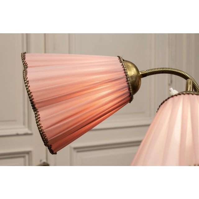 Brown Swedish Floor Lamp in Marble & Brass from Bröderna Malmströms, 1940s For Sale - Image 8 of 11