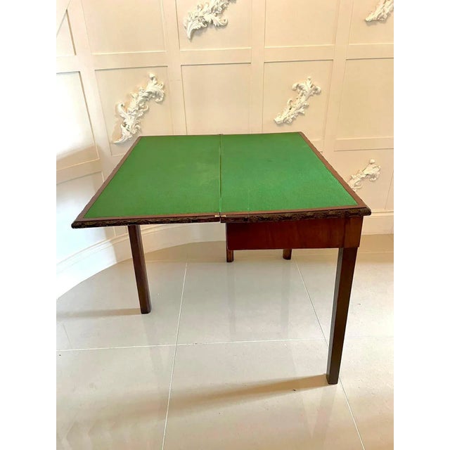 18th-Century Chippendale Style Mahogany Carved Card Table For Sale - Image 8 of 11
