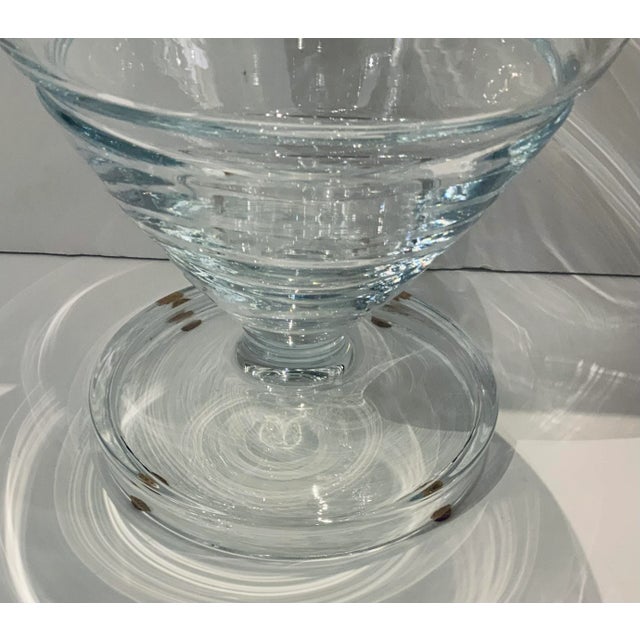 Stylish Global Views Large Modern Glass Pedestal Vase, showroom floor sample
