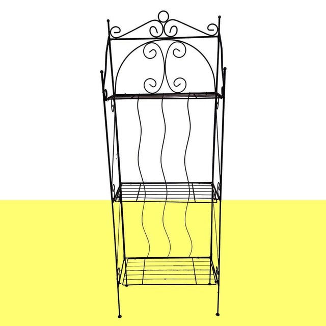 Black Vintage Wrought Iron Shelf For Sale - Image 8 of 8