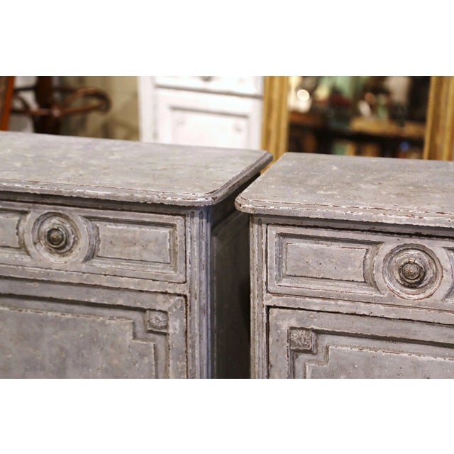 Late 19th Century Pair of 19th Century French Louis XVI Painted Confiturier Cabinets For Sale - Image 5 of 13