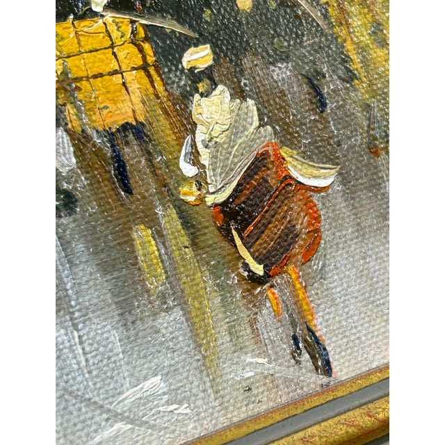 1950s Paris Street Scene Oil Paintings – Signed Cityscape Pair For Sale - Image 9 of 12