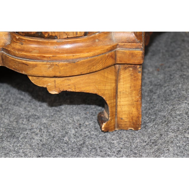 Late 19th Century 19th C Antique Italian Narrow Width Olivewood Petite Style Secretary Desk For Sale - Image 5 of 13