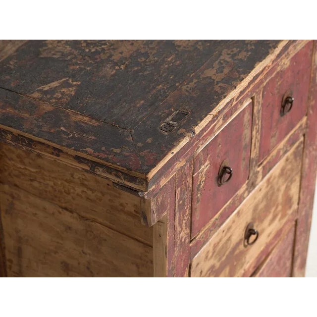 Antique Oriental Cabinet with Red Patina, 1900 For Sale - Image 4 of 18