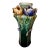 Impressive Statement! Antique Art Deco Faience Majolica Vase Decorated With Sculpted Delicate Flowers For Sale