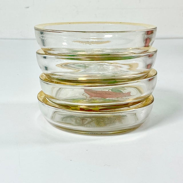 1980s Vintage Chippendale Hollywood Regency Crystal Coasters With Birds - Set of 4 For Sale - Image 10 of 11