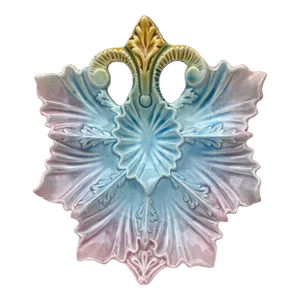 French Majolica Oyster Plate Russian Imperial Eagle, Circa 1890