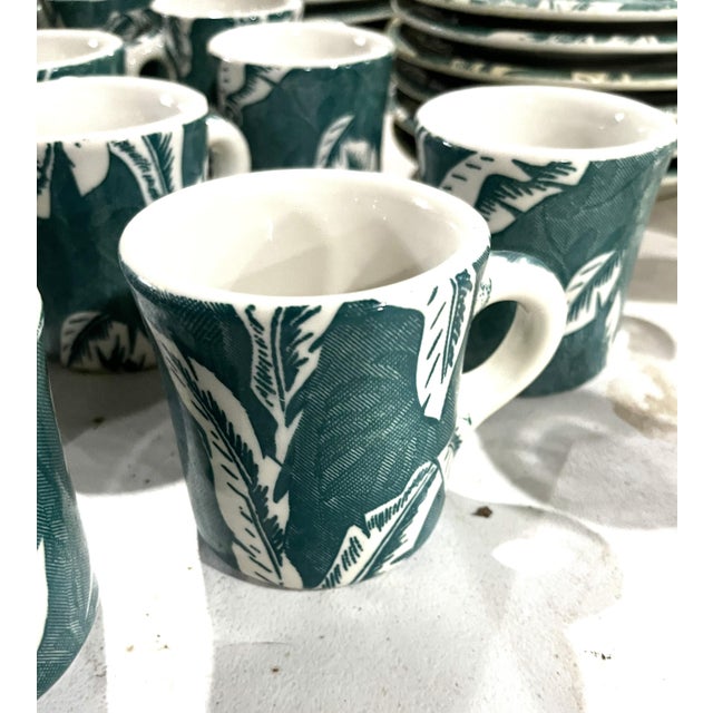 1950s Mid Century Tepco Palm Banana Leaf Restaurant Ware Set for 4 - 8 Pieces For Sale In Fayetteville, AR - Image 6 of 6