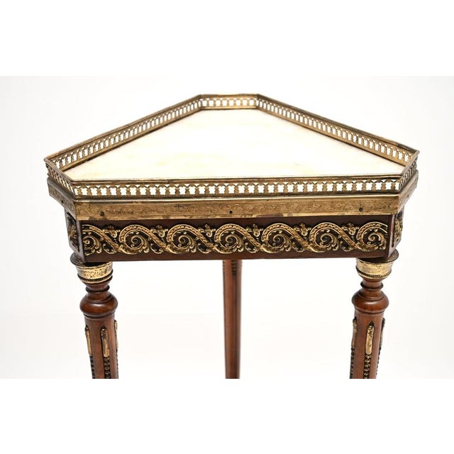 Antique French Marble Top Occasional Side Table, 1890 For Sale - Image 4 of 9