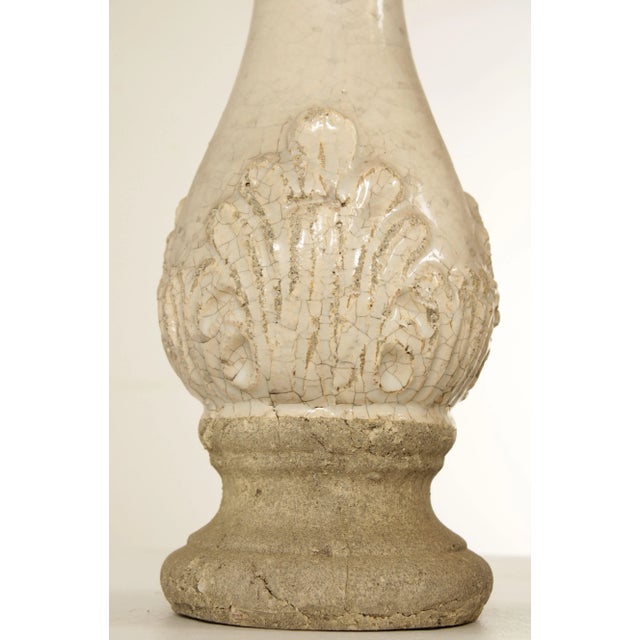 Gray Neoclassical Style Set Glazed Cast Stone Decorative Finials - Set of 3 For Sale - Image 8 of 13