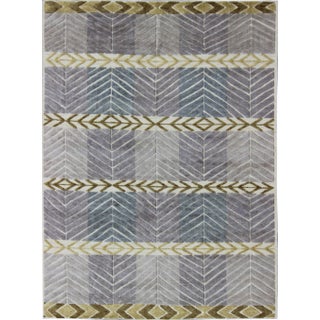 Modern Scandinavian Piled Geometric Design Rug by Keivan Woven Arts 9'2 X 11'10 For Sale