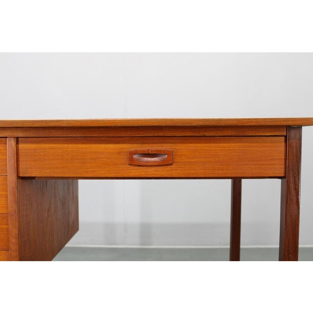 Wood Mid-Century Danish Freestanding Teak Writing Desk, 1960s For Sale - Image 7 of 15