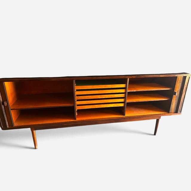 Wood 1960s Brazilian Rosewood Credenza and Hutch by Peter Lovig For Sale - Image 7 of 10