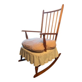 1940s Vintage Birdcage Style Skirted Rocking Chair by Rousseau Bros Gardner Massachusetts For Sale