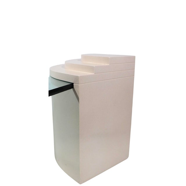 Mid-Century Modern Postmodern Hollywood Regency Glass Top Coffee Table in the Style of Karl Springer C. 1970/80's For Sale - Image 3 of 10