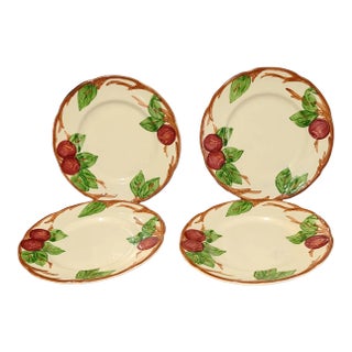 Vintage Franciscan Earthenware Apple Pattern Salad, Dessert Plates- Set of 4 For Sale