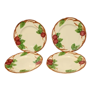 Vintage Franciscan Earthenware Apple Pattern Salad, Dessert Plates- Set of 4