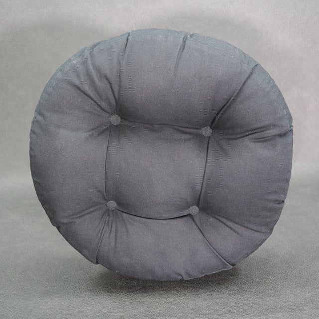 1970s Carved Solid Wood Black Indian Elephant Footstool With Cushion For Sale - Image 10 of 12