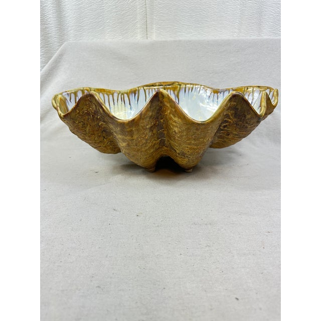 Copper Ae Ceramics Large Sea Clam Bowl For Sale - Image 8 of 12