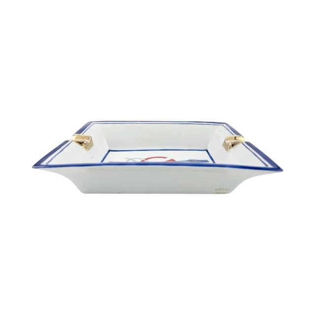 Nautical Vintage Gucci Nautical Rowing Oars Porcelain Ashtray For Sale - Image 3 of 9