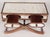 Brown Italian Mid-20th Century Cerused Wood Mirrored Coffee Table with X-form Base For Sale - Image 8 of 10