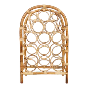 Bamboo & Rattan Arch Shaped Wine Rack