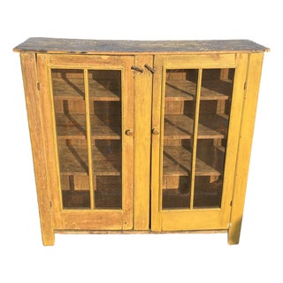 Mid 19th C. American Pie Safe / Cabinet With Exceptional Paint Finish For Sale