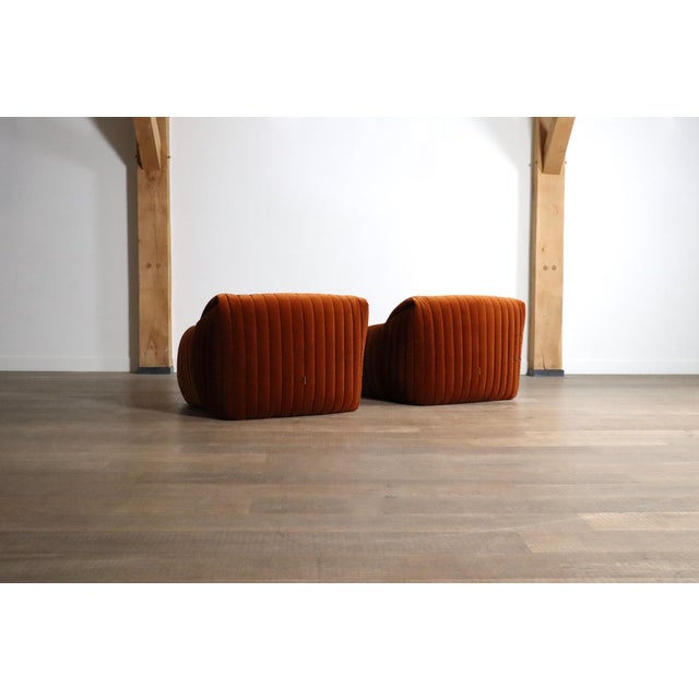 Textile Sandra Lounge Chairs in Velvet by Annie Hieronimus for Cinna, France, 1970s, Set of 2 For Sale - Image 7 of 11