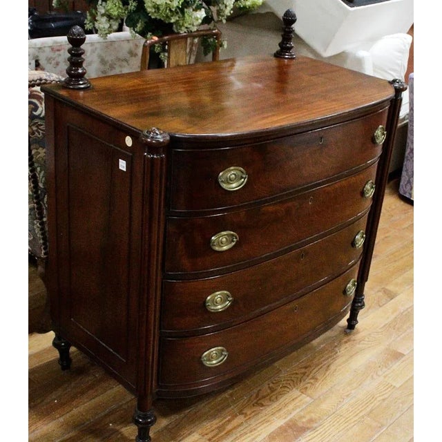 Antique Early 1800s American Mahogany Chest of Drawers. For Sale In West Palm - Image 6 of 11