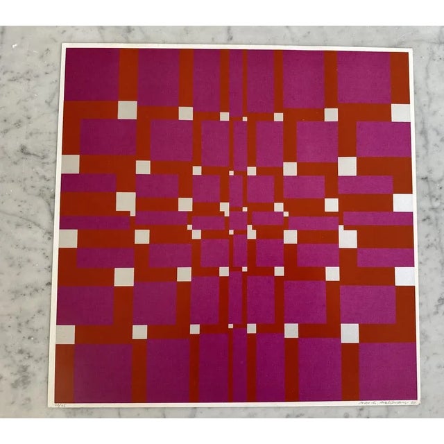 Max Hermann Mahlmann, Composition Trilogy Red, Silkscreen Print For Sale - Image 13 of 13