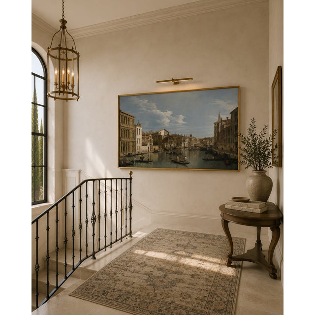 Paper The Grand Canal in Venice by Canaletto, Vintage Art Print, 18" X 12" For Sale - Image 7 of 8