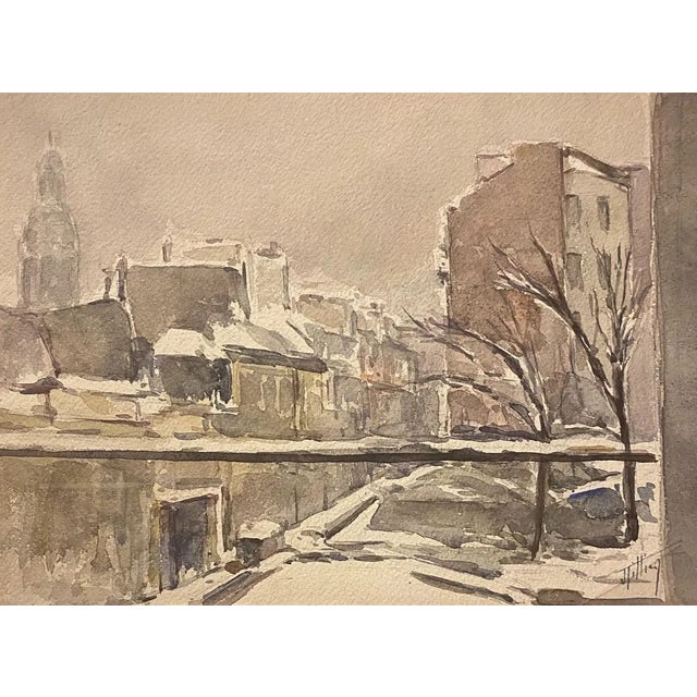 Jacques Tillier - Snow Sua Paris (Paris Snow on) - 1960s For Sale