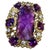 Huge Checker Board Cushion Cut Natural Amethyst Cocktail Ring 14KYG, 19.2gm For Sale - Image 17 of 18