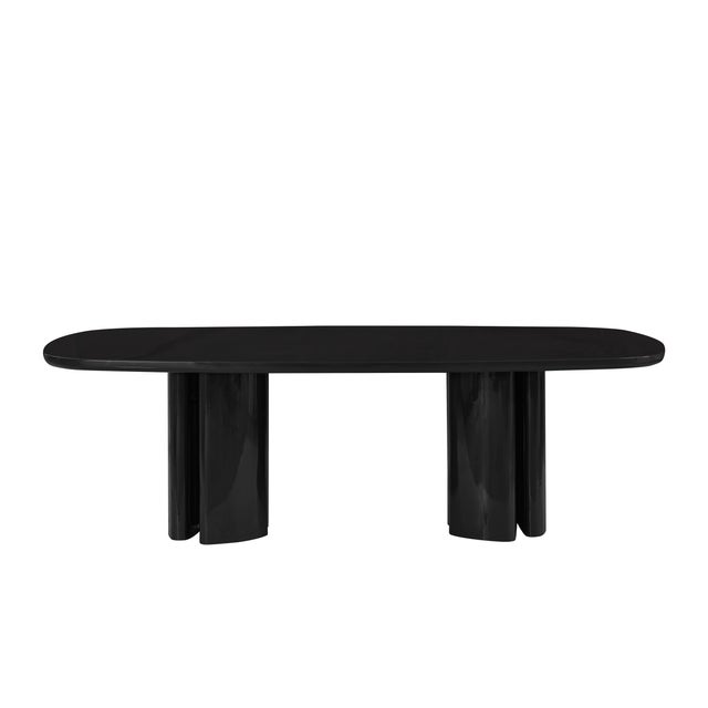 Wood Zola Black Lacquer Oval Dining Table For Sale - Image 7 of 10