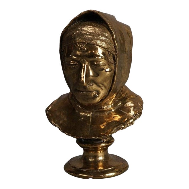 Antique Cast Bronze Bust of a Woman C1890 For Sale