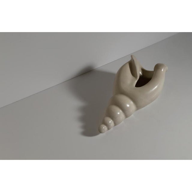 Sculptural Shell Vase in Stoneware by C.H. Brannam, 1965 For Sale - Image 3 of 12